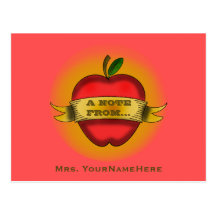 Lehrer-Postkarte - Vintage Apple-Tätowierung
