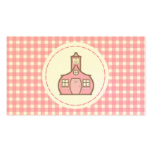 Lehrer-Visitenkarte - rosa Gingham