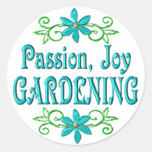 Leidenschafts-Freude-Gartenarbeit Runder Sticker