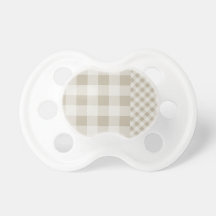 Leinwand-Beige-Gingham Schnuller