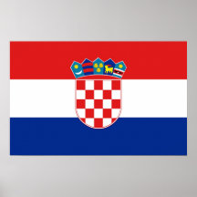 Leinwand-Druck mit Flagge von Kroatien Plakatdruck