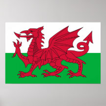 Leinwand-Druck mit Flagge von Wales Posterdrucke