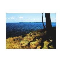 Leinwand-Kunst - Wasser u. Bäume Gespannte Galeriedrucke