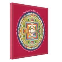 LEINWAND-QUADRAT - Mandala von Chenrezig (Mitleid) Leinwanddruck