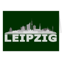 Leipzig City Skyline Grußkarte / Klappkarte