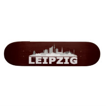 Leipzig City Skyline Skateboard Personalisiertes Skatedeck