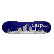 Leipzig City Skyline Skateboard Personalisiertes Skateboarddeck