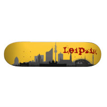 Leipzig City Skyline Skateboard Personalisierte Skateboards