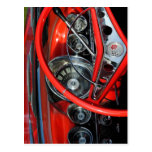 Lenkrad vom Oldtimer Postkarte