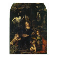 Leonardo da Vinci Madonna im der Felsengrotte, Sze Postkarte