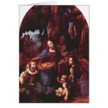 Leonardo da Vinci - Madonna in der Felsenhöhle Grußkarte