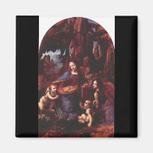 Leonardo da Vinci - Madonna in der Felsenhöhle Kühlschrankmagnet