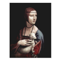 Leonardo da Vinci Portr? t einer Freifrau-MIT Herm Postkarte