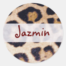 Leopard-Druck-große Katzen-wirklicher Pelz-Muster- Runde Aufkleber