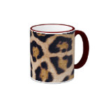Leopard-Druck-große Katzen-wirklicher Pelz-Muster- Kaffeehaferl