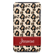 Leopard-Druck-Hautipod-Touch-Case-Mate-Rot Barely There iPod Hülle
