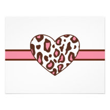 Leopard-Druck-Herz-Einladungen