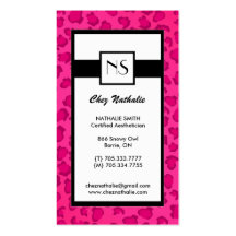 Leopard-Druck-Monogramm-Visitenkarten