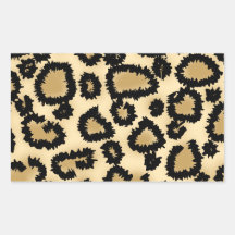 Leopard-Druck-Muster, Brown und Schwarzes Rechrteckaufkleber