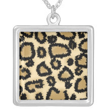 Leopard-Druck-Muster, Brown und Schwarzes Personalisierter Schmuck