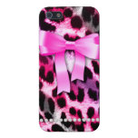 Leopard iPhone Cover Case Pink Bow Cute Pattern iPhone 5 Case