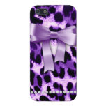 Leopard iPhone Cover Case Purple Bow Cute Pattern iPhone 5 Covers