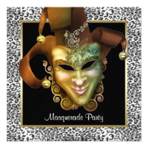 Leopard-Masken-rotes Maskerade-Party Einladungen