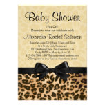 Leopard Print with Bow Girl Baby Shower Invitation