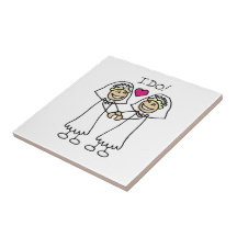 Lesbische Hochzeit Braut Keramikkachel