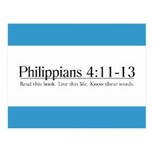 Lesen Sie das Bibelphilippians-4:11 - 13 Postkarten