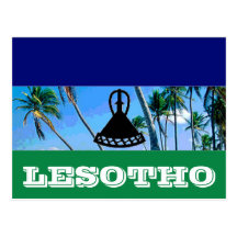 Lesotho-Flagge Postkarte