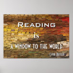 Lesung ist ein Fenster zum Weltfoto-Plakat Prin