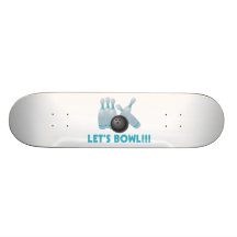 Let's Bowl Bowling Ball & Pins Skate Deck