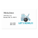 Let's Bowl Bowling Ball & Pins Business Card Templates