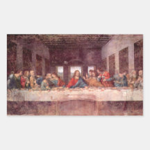 Letztes Abendessen durch Leonardo da Vinci, Renais Rechteckige Sticker