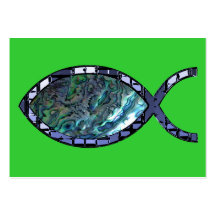 Leuchtende christliche Fisch-Symbol-Flächen-Karte/ Visitenkarten Vorlagen