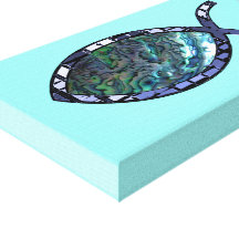 Leuchtendes christliches Fisch-Symbol Galerie Falt Leinwand