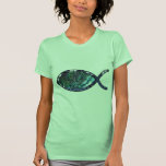 Leuchtendes christliches Fisch-Symbol Tshirt