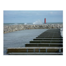Leuchtturm-Sturm Postkarte