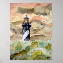 Leuchtturmmalerei St Augustine Florida Plakate