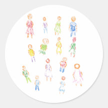 Leute-bunte Zahlen, die heftiges klares Papierb ze Stickers