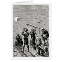 Leute, die eine Sonnenfinsternis aufpassen Grußkarte
