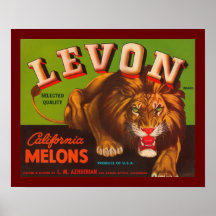 Levon Kalifornien Melonen Posterdrucke