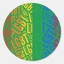 LGBT WORT-MUSTER-FARBE - .PNG RUNDER STICKER