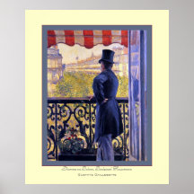 L'homme Au Balcon~ Gustave Caillebotte Posterdrucke
