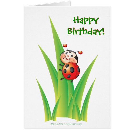 Libby die MarienkäferGeburtstagsKarte Zazzle