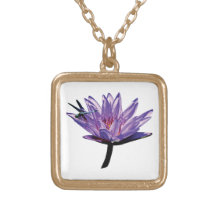 Libelle auf lila Wasser-Lilie Schmuck