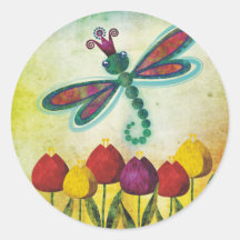 Libelle Runde Sticker