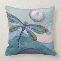 Libelle und der Vollmond Zierkissen