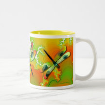 Libellen-und Fraktal-Becher Tee Haferl